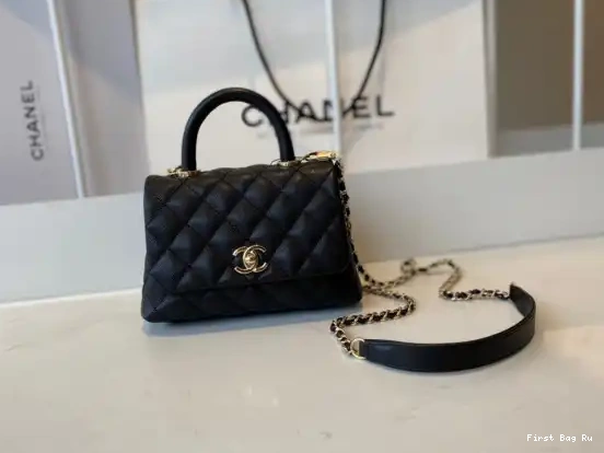 First Bag Ru MINI CHANEL TOP FLAP HANDLE BAG WITH 0706